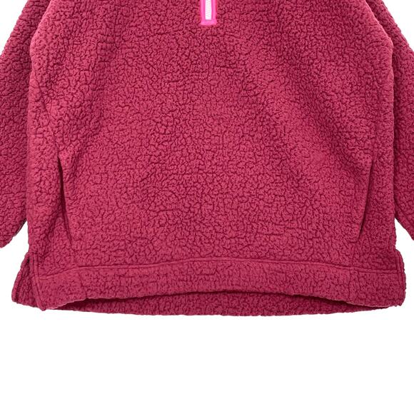 Aerie Dream Sherpa Shearling Sweatshirt Sz M Pink Quarter Zip Pullover Gorpcore - Picture 3 of 8